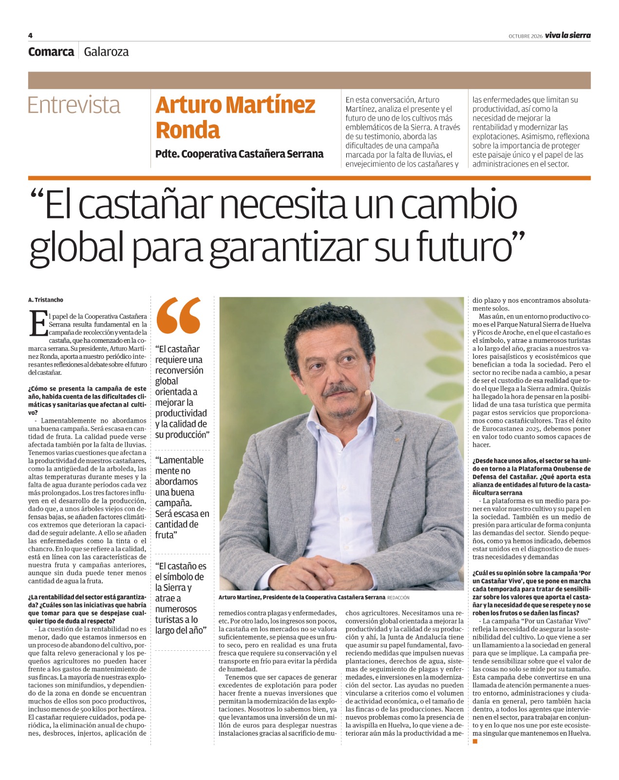Entrevista a Arturo Martínez Ronda sobre el futuro del castañar